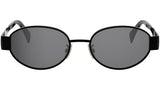 Metal Triomphe Black Oval Sunglasses