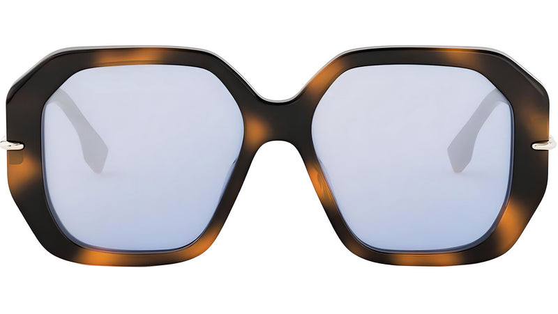 Fendi Selleria Havana Square Sunglasses