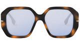 Fendi Selleria Havana Square Sunglasses