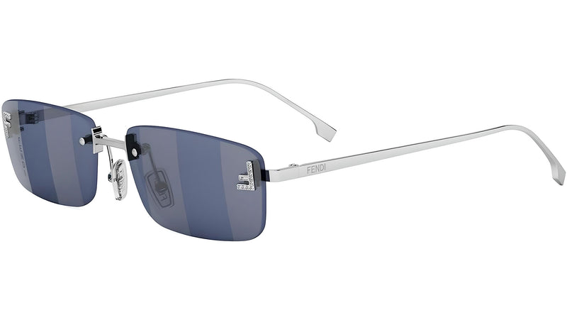 Fendi First Crystal Silver Square Sunglasses