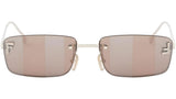 Fendi First Crystal Light Gold Square Sunglasses