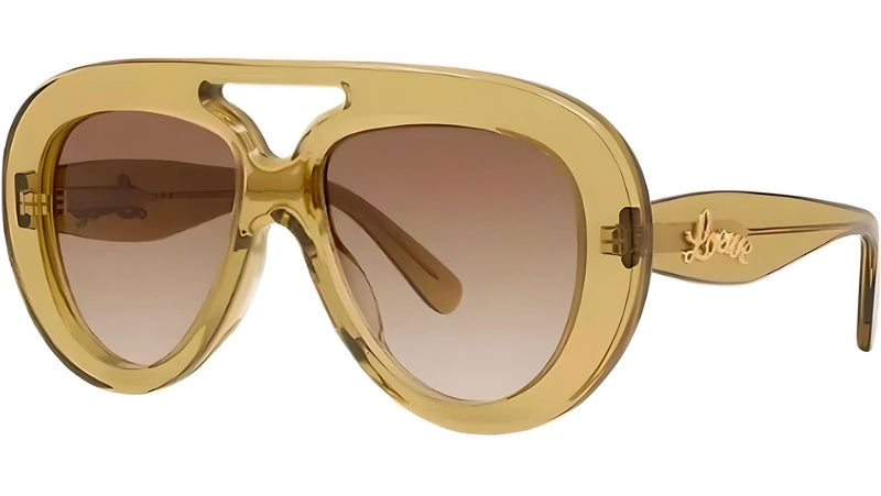 Curvy Green Pilot Sunglasses