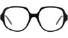 Curvy Black Geometric Eyeglasses - 52-18-135