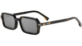 Fendi Selleria Havana Rectangular Sunglasses