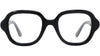 Curvy Black Geometric Eyeglasses - 50-22-140