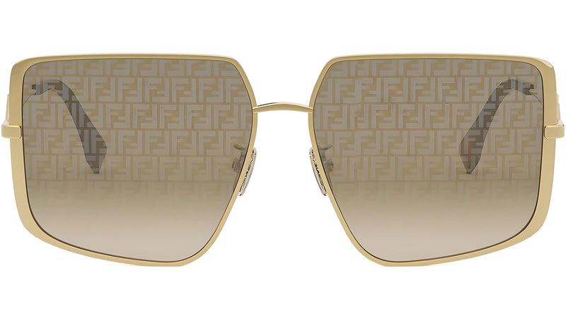 FF Diamonds Gold Geometric Sunglasses