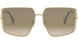 FF Diamonds Gold Geometric Sunglasses