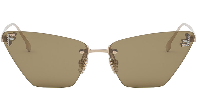 Fendi First Crystal Rose Gold Cat Eye Sunglasses