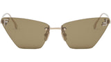 Fendi First Crystal Rose Gold Cat Eye Sunglasses