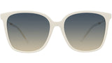 K Logo White Square Sunglasses
