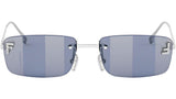 Fendi First Crystal Silver Square Sunglasses