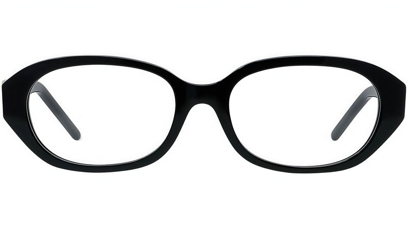 4G Liquid Black Oval Eyeglasses