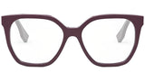 Lettering Red Geometric Eyeglasses