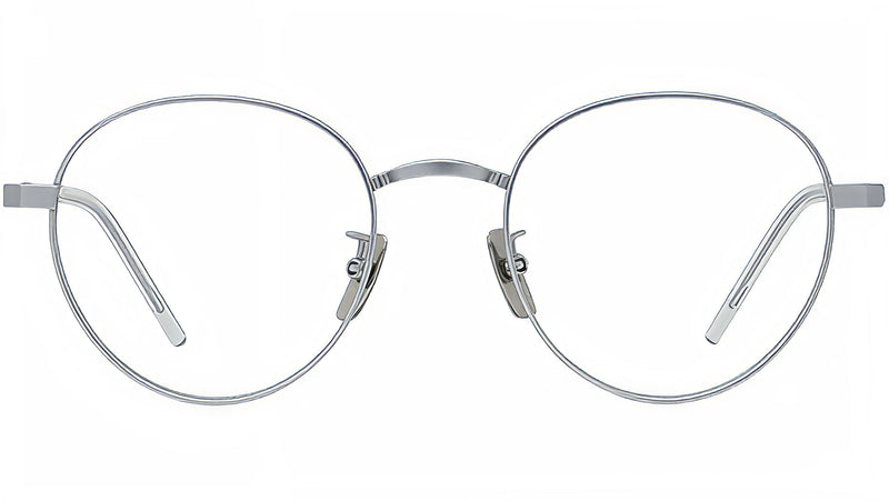 Titanium Matte Silver Geometric Eyeglasses