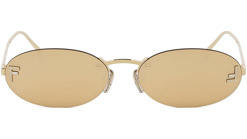 Fendi First Gold Oval Sunglasses