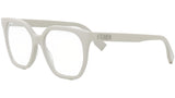 Lettering White Geometric Eyeglasses