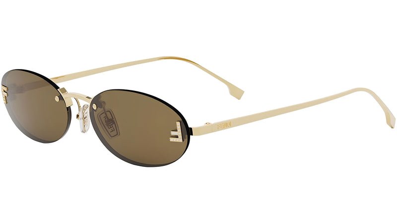 Fendi First Gold Oval Sunglasses