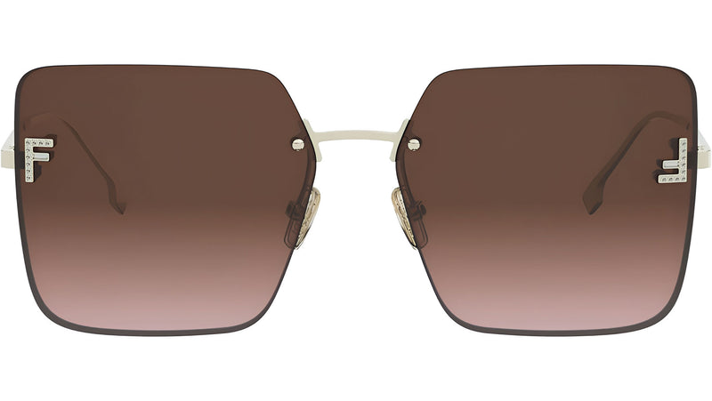 Fendi First Light Gold Square Sunglasses