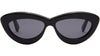 Curvy Black Cat Eye Sunglasses - 54-14-140