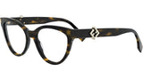 FF Diamonds Havana Cat Eye Eyeglasses