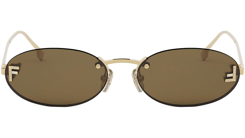 Fendi First Gold Oval Sunglasses