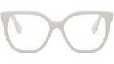Lettering White Geometric Eyeglasses