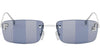 Fendi First Crystal Silver Square Sunglasses - 54-16-135