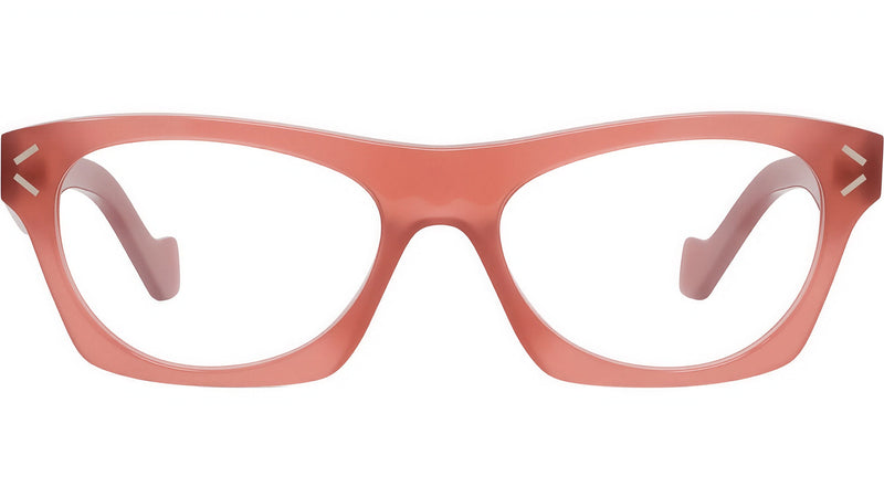 Thin Red Geometric Eyeglasses