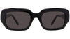 Slim Black Rectangular Sunglasses - 51-21-140