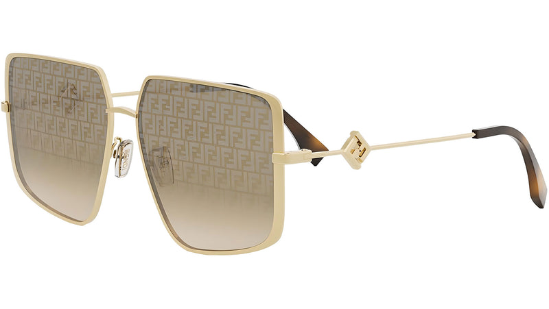 FF Diamonds Gold Geometric Sunglasses