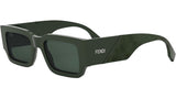 Fendi Diagonal Green Square Sunglasses