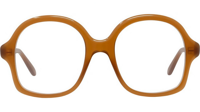 Slim Brown Geometric Eyeglasses