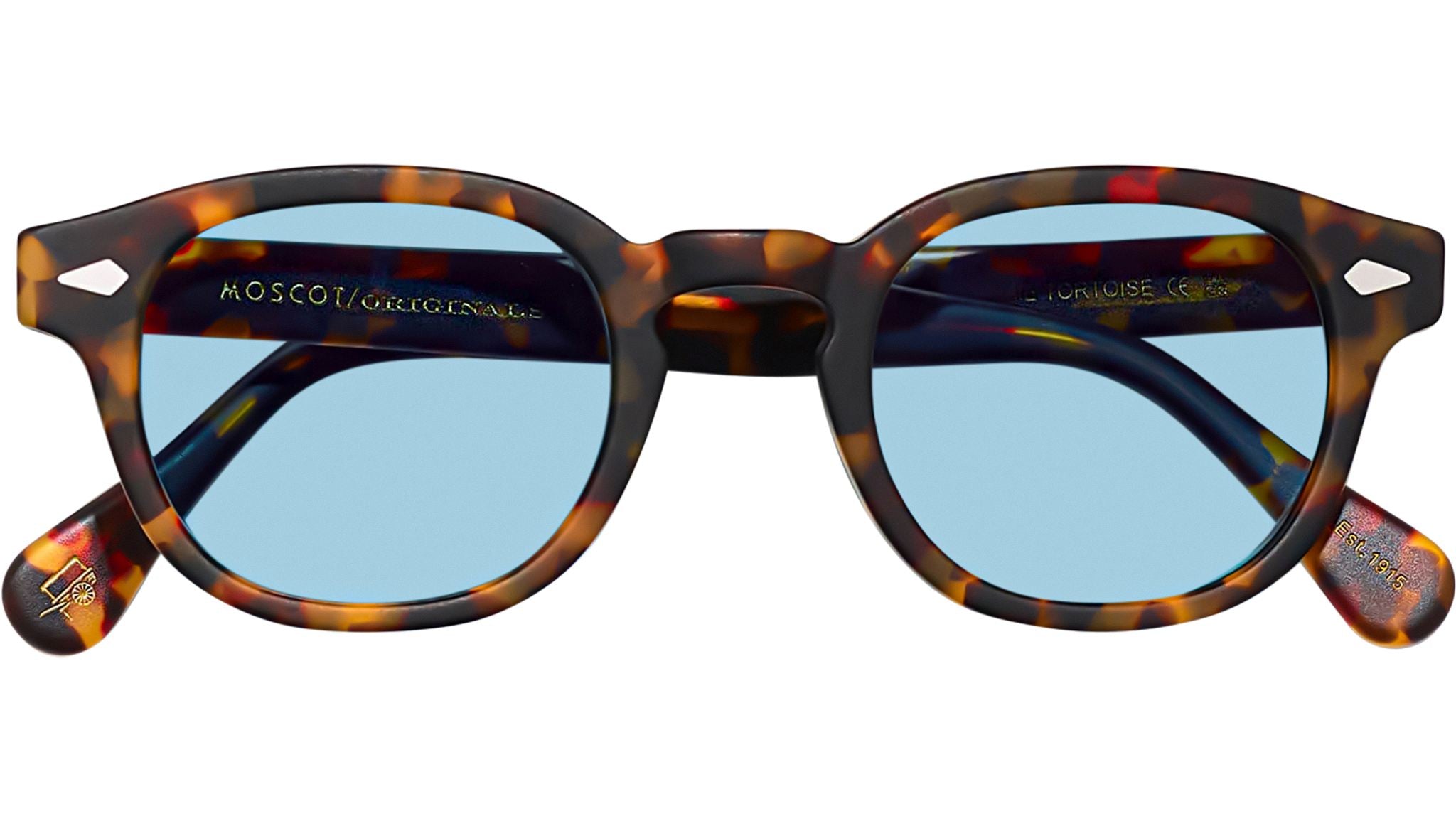 Moscot Lemtosh Sun Sunglasses Matte Tortoise and Mineral Blue